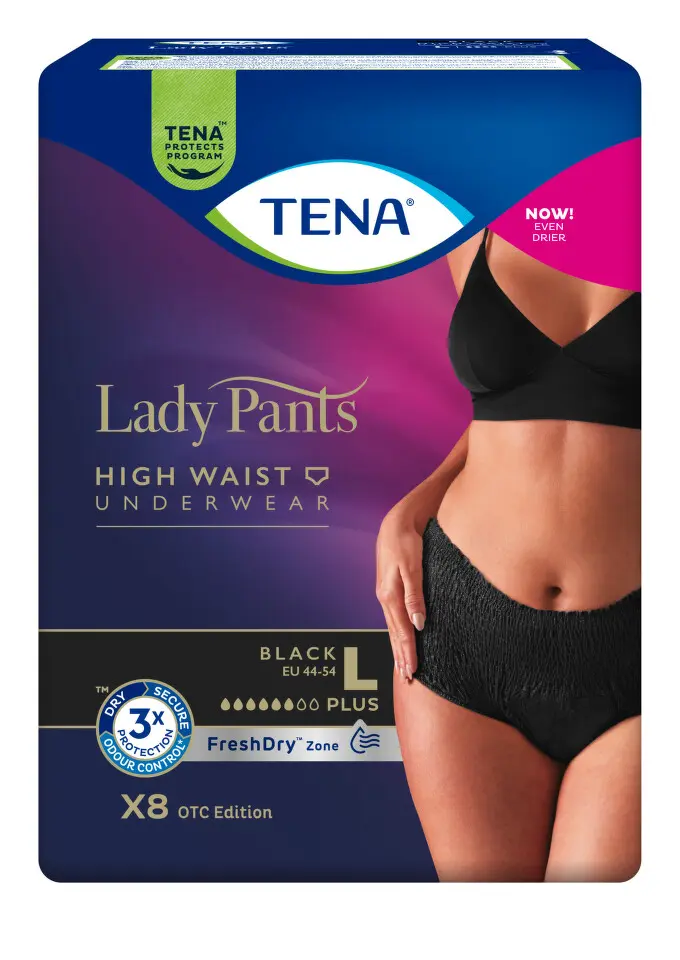13374-tena lady pants plus black large inkontinencni kalhotky 8ks